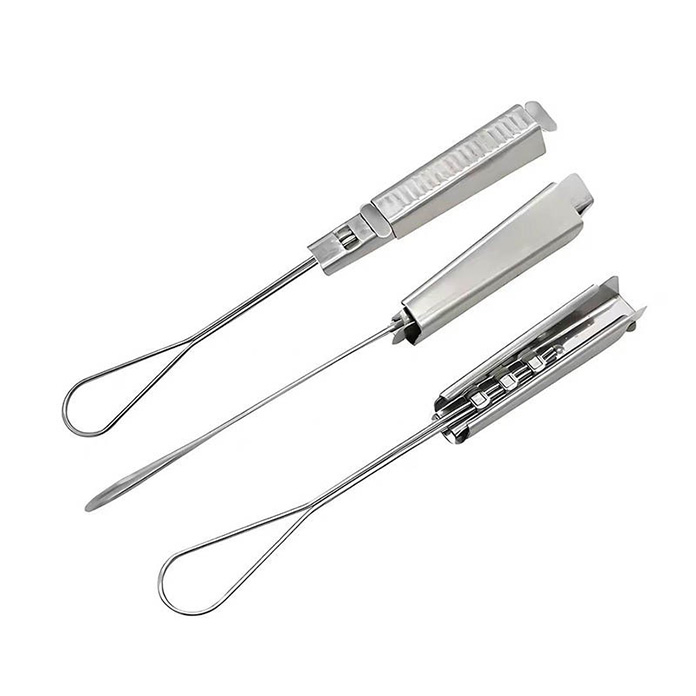 Fiber optic cable tensioning clamp